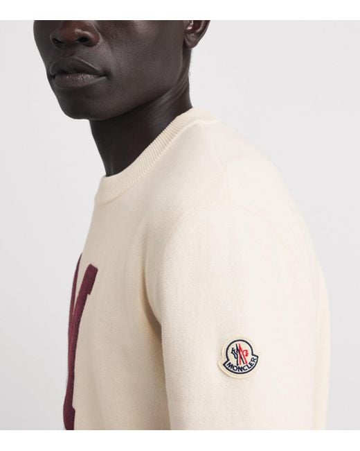 Moncler White Cotton-Blend Logo Sweatshirt for men