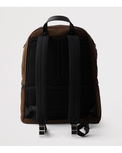Prada Brown Re-Nylon And Saffiano Leather Backpack for men