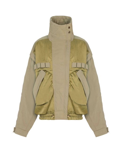 Balmain Green Twill Bomber Jacket