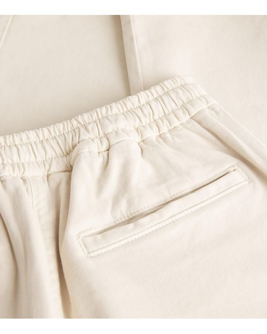 Eleventy Natural Cotton-Blend Drawstring Trousers