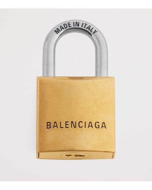 Balenciaga White Bb Padlock Charm
