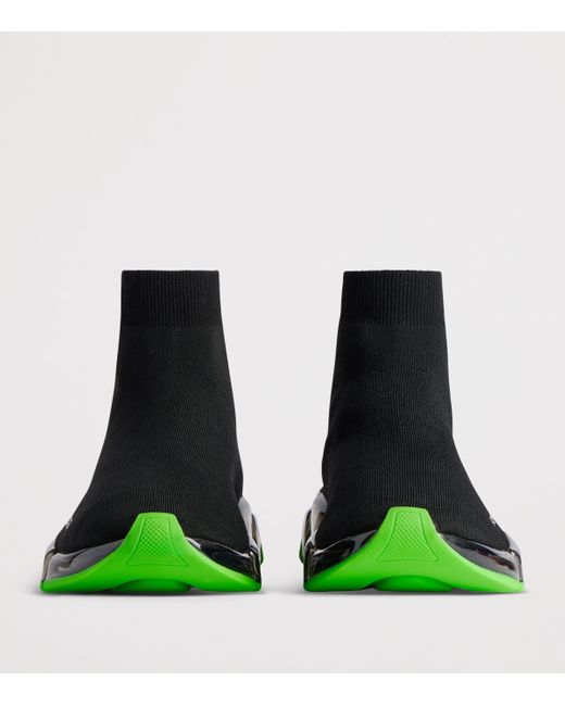 Balenciaga Black Clear Sole Speed 2.0 Sneakers for men