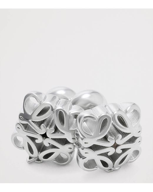 Loewe Metallic Sterling Bombé Anagram Chain Stud Earrings