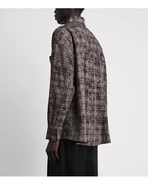 Picante Gray Cotton Bleached Check Rocco Shirt for men
