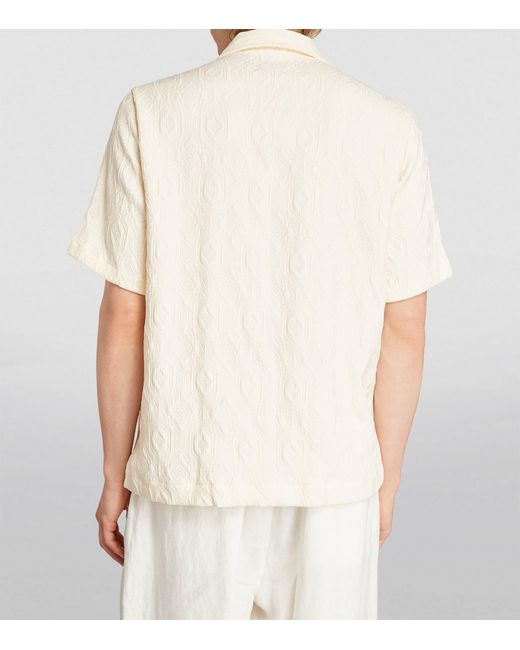 NN07 White Tonal Pattern Shirt for men
