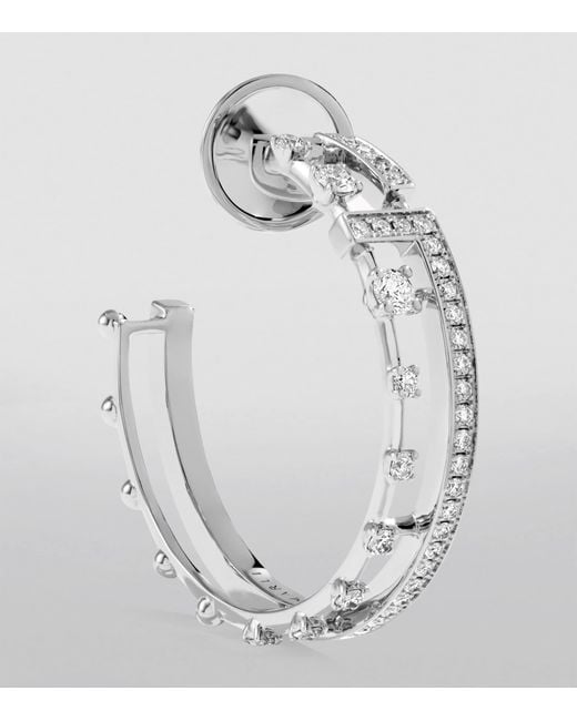 Marli New York White And Diamond Avenues Hoop Earrings