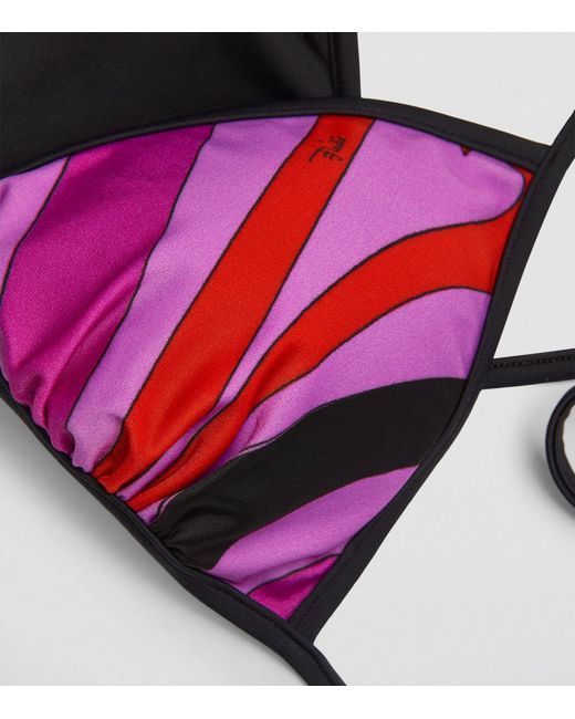 Emilio Pucci Purple Pucci Marmo Print Triangle Bikini Top