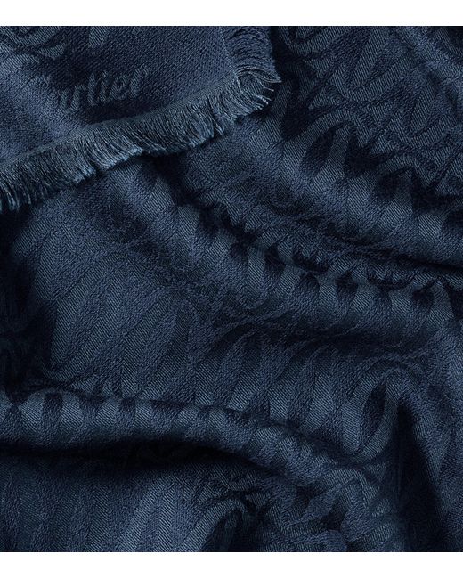 Cartier Blue Silk C De Shawl