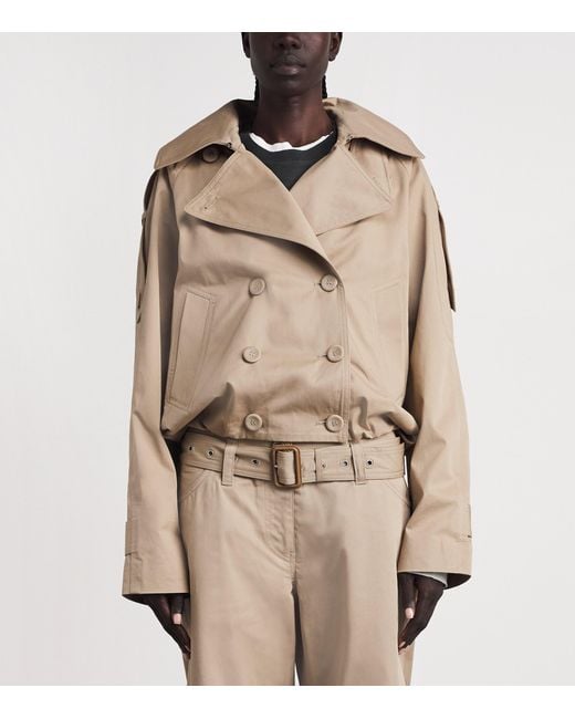 Acne Natural Cotton Cropped Trench Coat