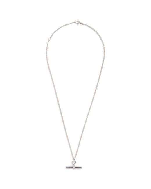 Tilly Sveaas Metallic Sterling Silver T-bar Curb Chain Necklace