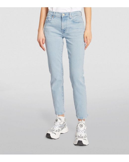 7 For All Mankind Blue Relaxed Skinny Slim Illusion Jeans