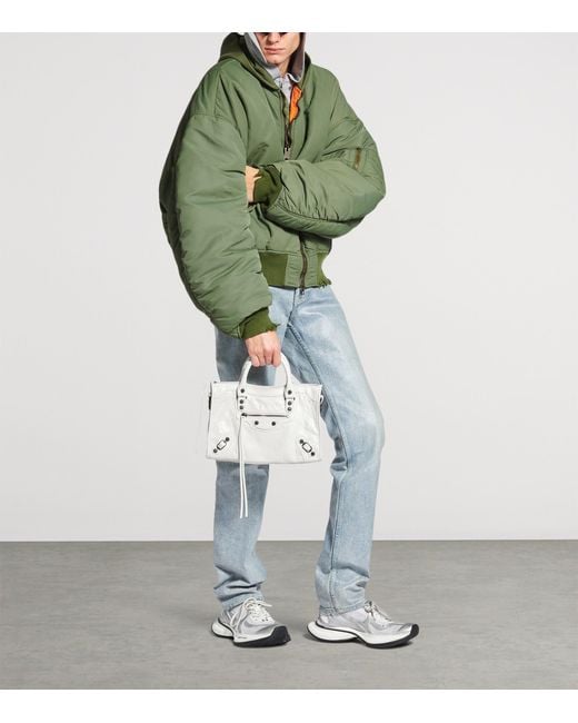 Balenciaga White Small Lambskin Le City Top-Handle Bag