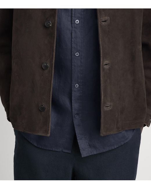 Vince Blue Linen Patch Pocket Shirt for men