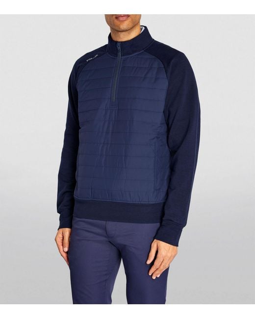 RLX Ralph Lauren Blue Hybrid Quarter-zip Jacket for men