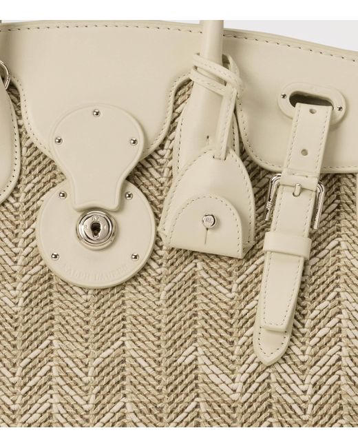 Ralph Lauren Natural Canvas Soft Ricky 33 Top-Handle Bag