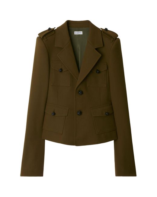 Burberry Green Twill Tailored Jacket