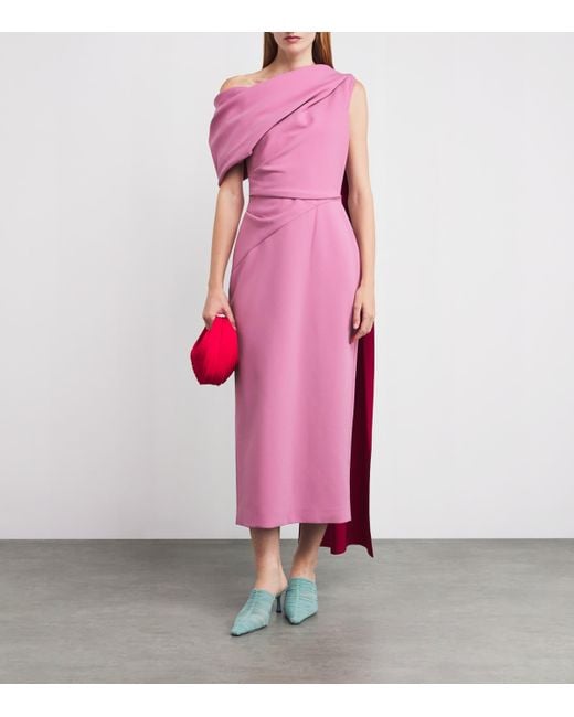 Roksanda Pink Maite Cape Midi Dress
