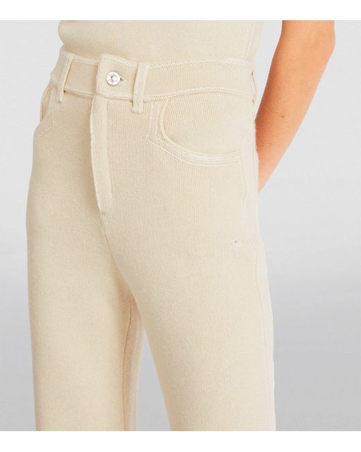 Barrie Natural Cashmere-blend Distressed Trousers