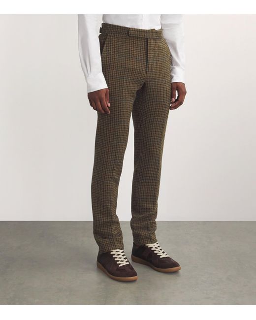 Polo Ralph Lauren Gray Wool Check Trousers for men