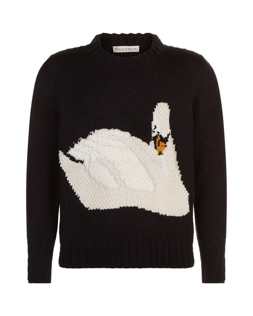 J.W. Anderson Blue Knitted Swan Sweater