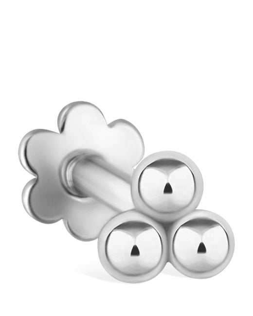 Maria Tash Metallic Ball Trinity Single Threaded Stud Earring