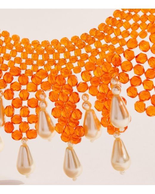 Coppola E Toppo Orange Beaded Baroque Necklace