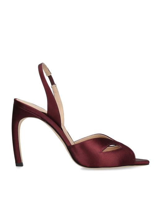 Victoria Beckham Red Satin Harlow Mask Slingback Heels 100