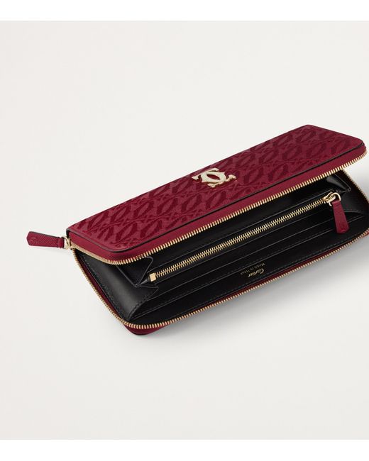 Cartier Red Leather C De International Zipped Wallet