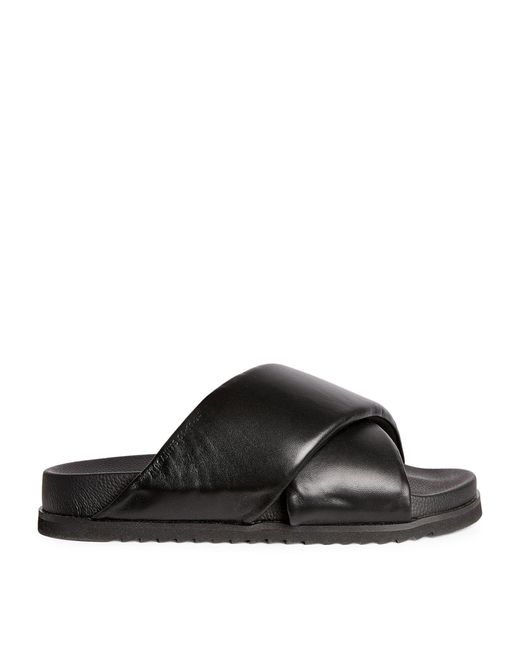 AllSaints Black Leather Saki Sandals