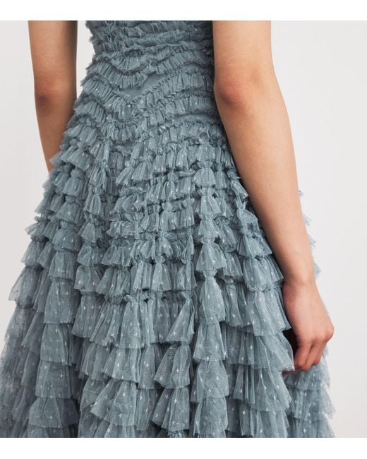 Needle & Thread Blue Strapless Hattie Maxi Dress