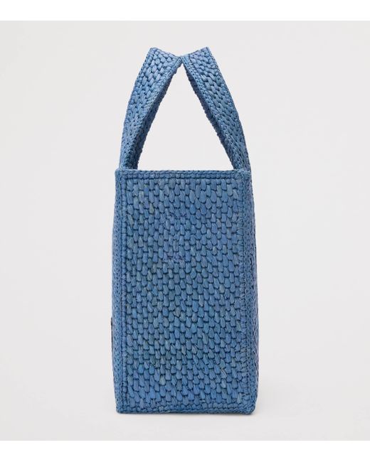 Loewe Blue X Paula's Ibiza Small Raffia Font Tote Bag