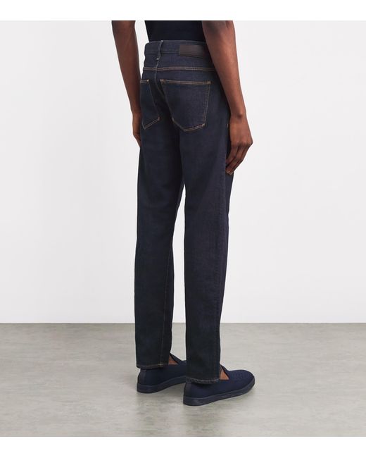 Giorgio Armani Blue Stretch-Cotton Straight Jeans for men