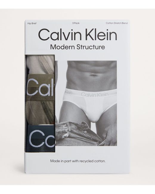 Calvin Klein White Cotton Stretch Modern Structure Briefs for men