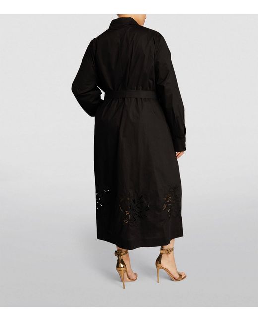 Marina Rinaldi Black Cotton Ghianda Shirt Dress