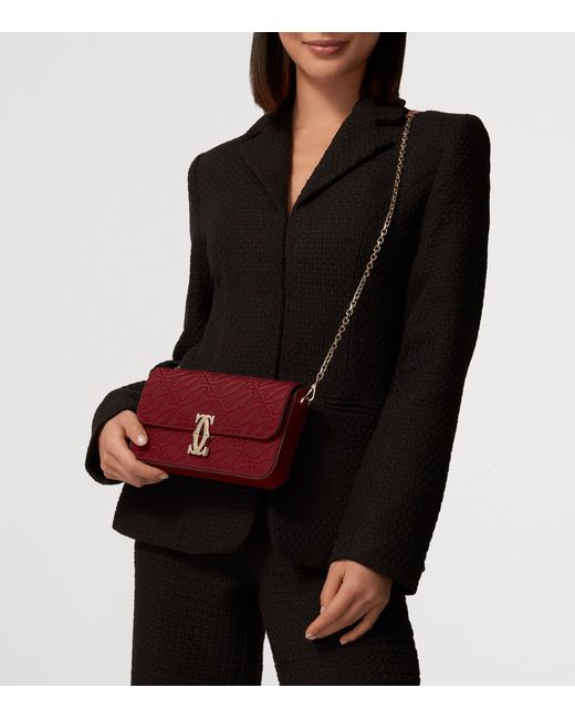 Cartier Red Leather Mini C De Shoulder Bag
