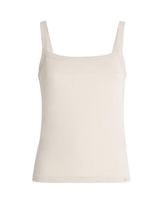 Rag & Bone White Cotton Square Neck The Slub Tank Top