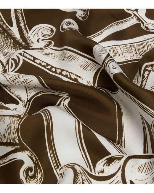 Max Mara Metallic Silk Logo Scarf