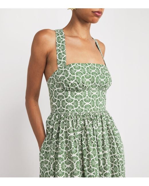 Matteau Green Organic Cotton Printed Midi Dress