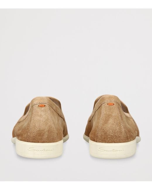 Santoni Natural Suede Loafers
