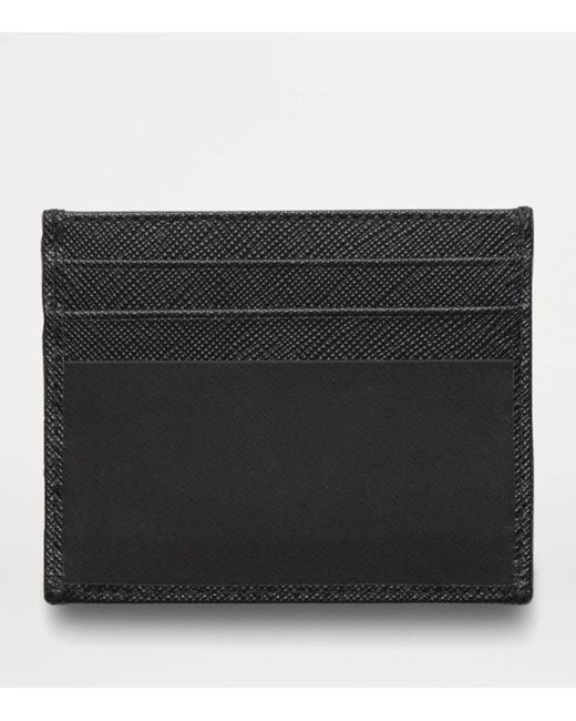 Prada Black Triangle-Logo Leather Wallet for men