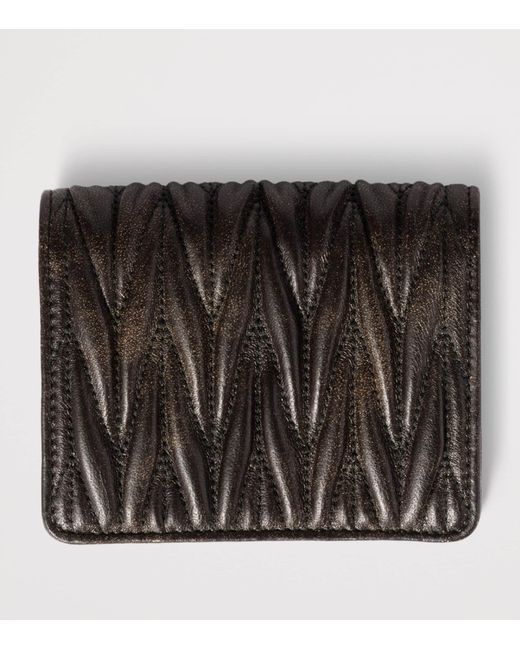 Miu Miu Black Small Leather Matelassé Wallet