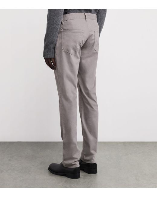 Vince Gray Cotton Twill Dylan Trousers for men