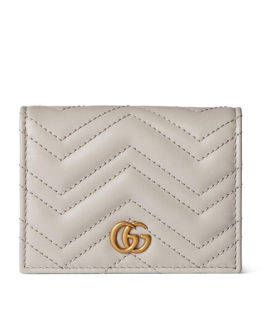 Gucci Metallic Leather Gg Marmont Card Case