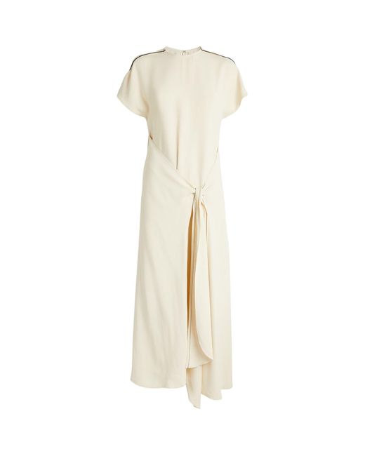 Victoria Beckham White Tie-waist Midi Dress