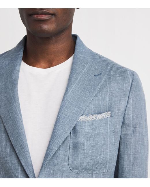 Eleventy Gray Wool-Blend Pocket Square for men