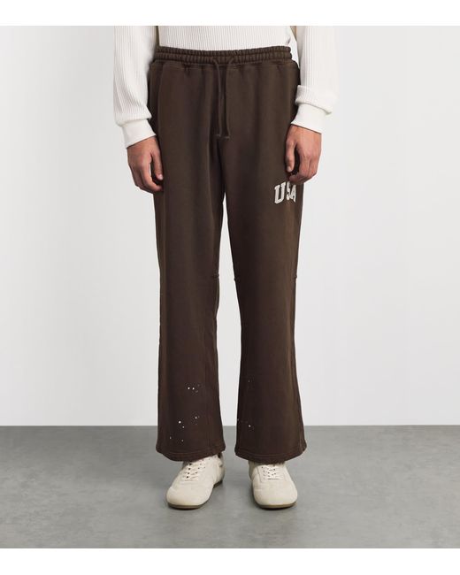 CHERRY LA Brown Cotton Usa Parachute Sweatpants for men
