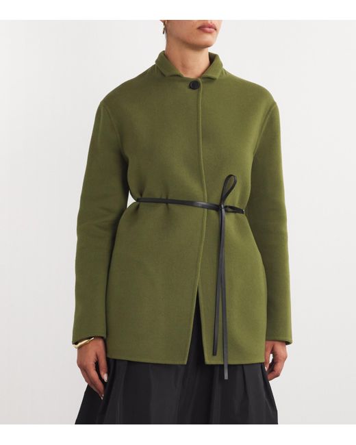 Fabiana Filippi Green Wool-Cashmere Belted Jacket