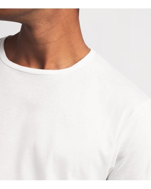Sunspel White Cotton Sea Island T-Shirt for men
