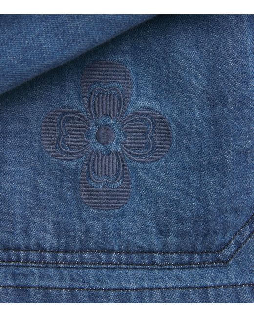 Commas Blue Cotton-Hemp Chore Denim Jacket for men