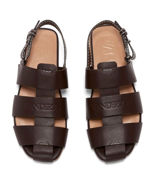 J.W. Anderson Brown Leather Fisherman Sandals for men